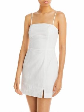 Aqua White Aqua Womens Lace Up Back Short Summer Mini Dress
